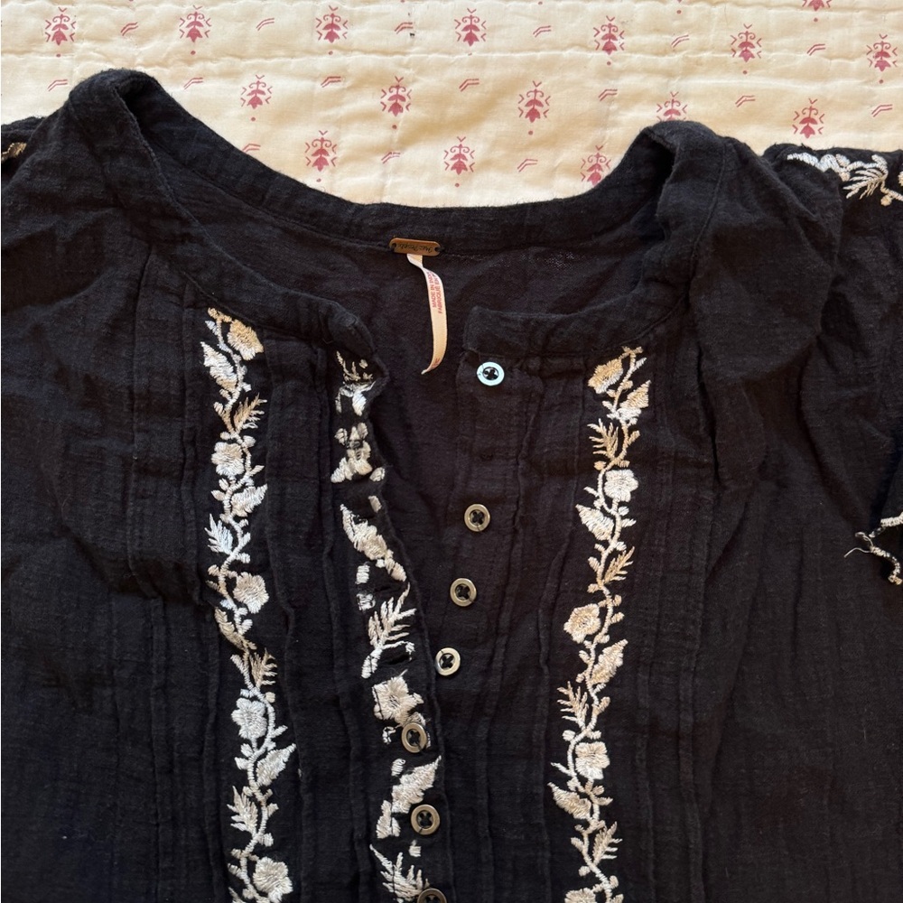FREE PEOPLE Santiago Embroidered Mini Endless Summer Dress Size M - Picture 2 of 10